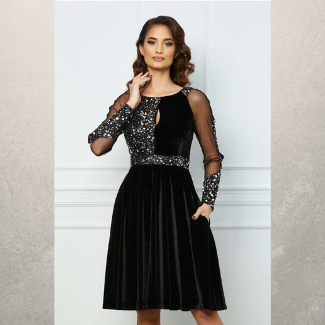 VESTIDO PALMIRA C/FALDA CIRCULAR C/PRETINA C/TULL C/ABERTURA