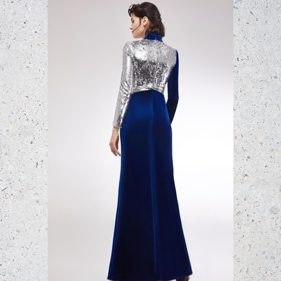 Miniatura: VESTIDO VICHENZA CORTE A C/CUELLO ALTO C/PRETINA DRAPEADO C/ABERTURA