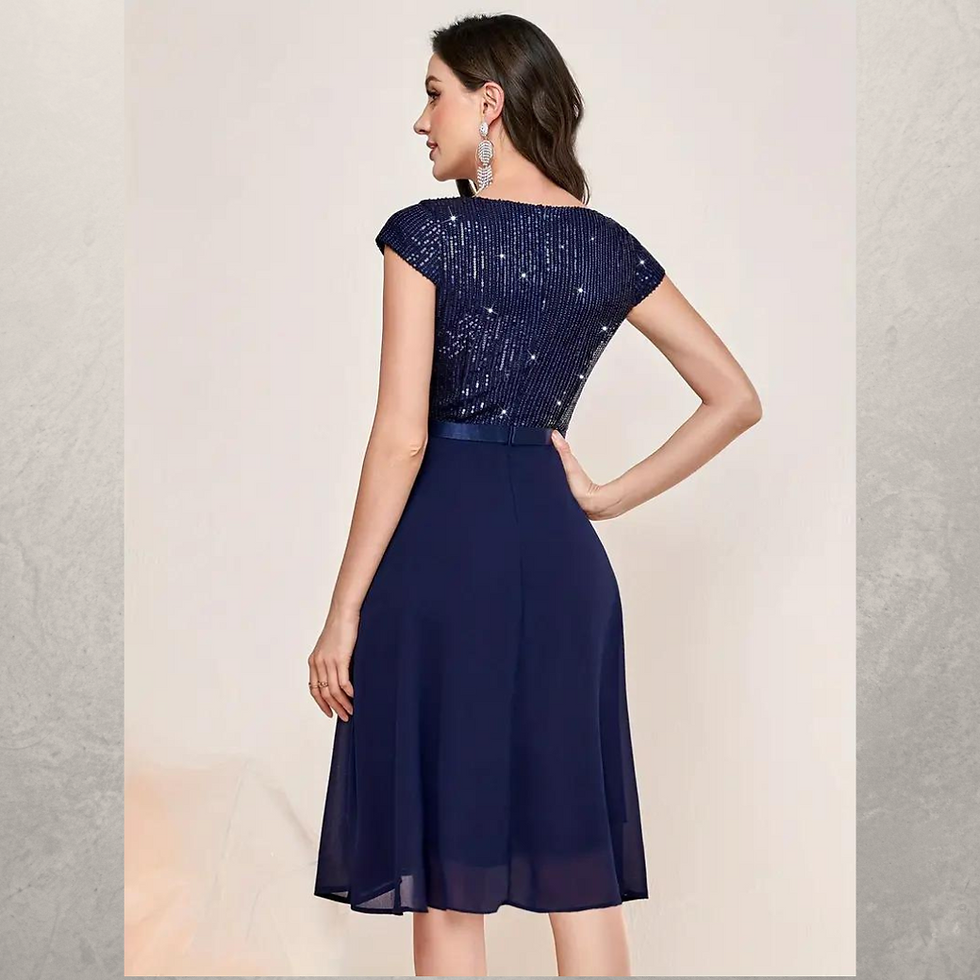 Miniatura: VESTIDO ALIONA C/ESCOTE V C/FALDA CIRCULAR C/BOBOS