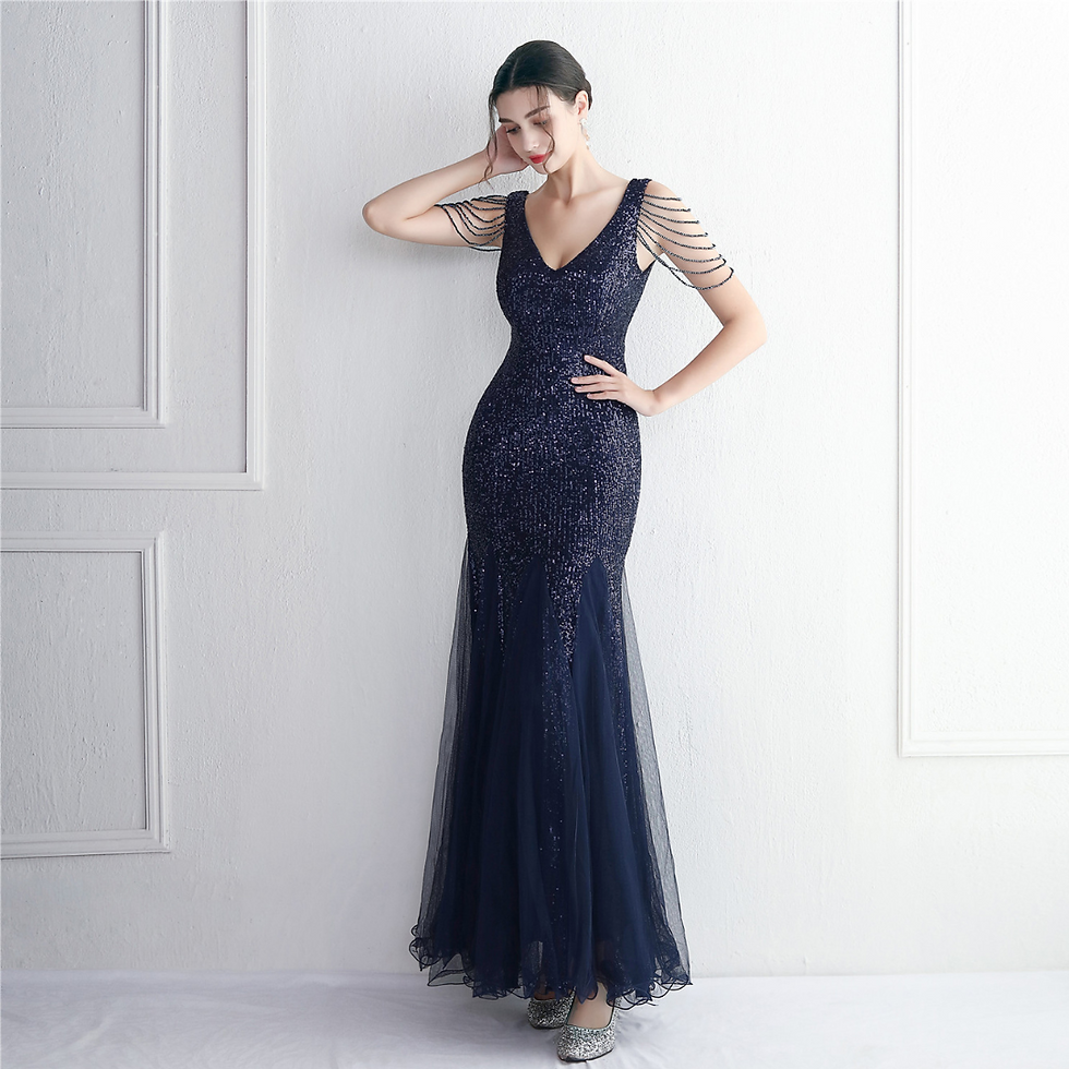 Miniatura: VESTIDO FRANKA CORTE SIRENA C/ESCOTE EN V C/PIEDRITAS
