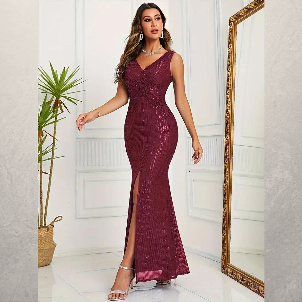 Miniatura: VESTIDO DELIA C/ESCOTE V C/NUDO DELANTERO C/ABERTURA