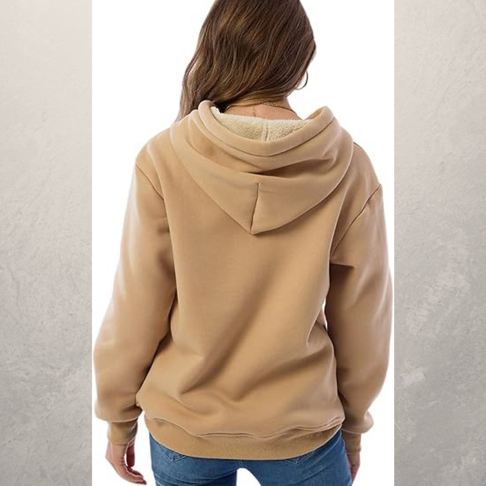 Miniatura: POLERA FIRMINA C/CAPUCHA C/CANGURO C/FORRO CARNERITO C/CORDON
