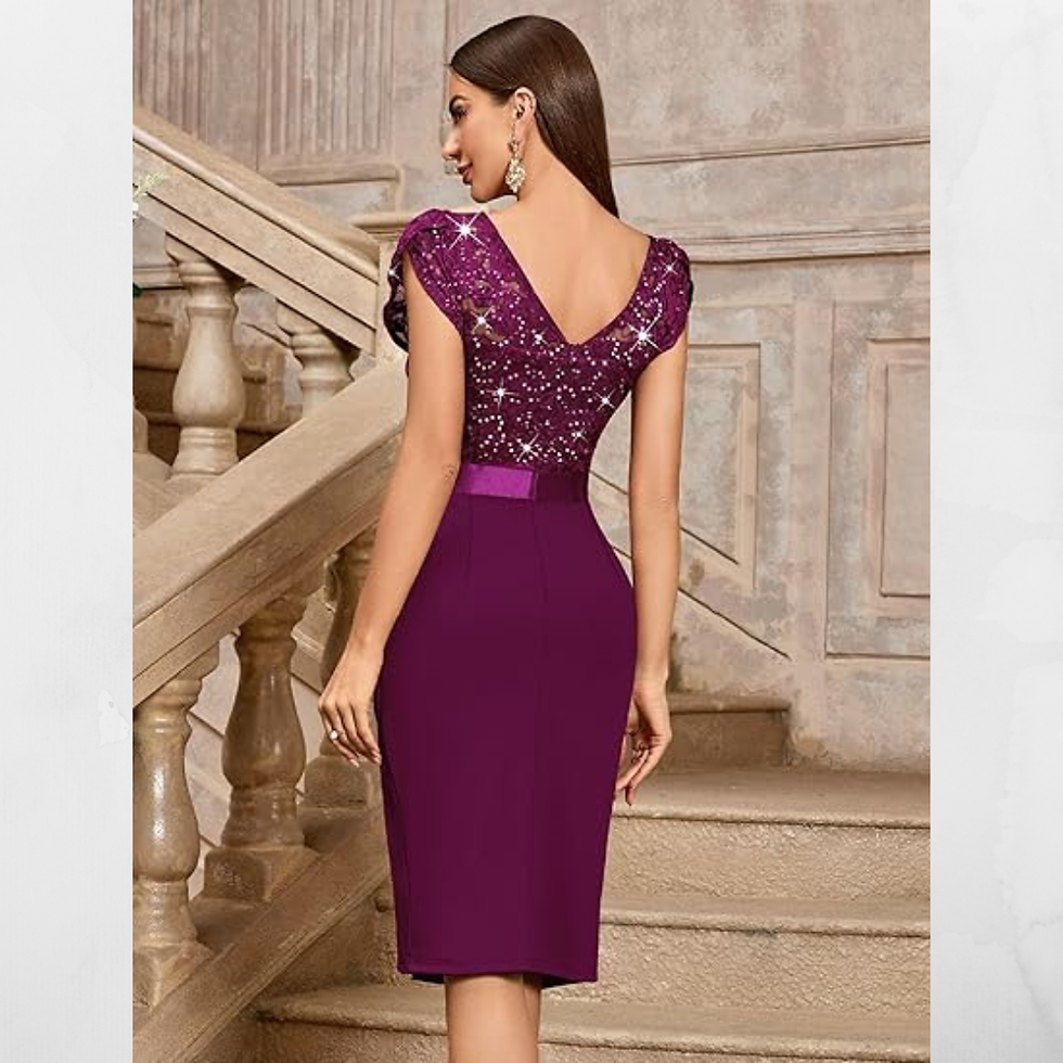 Miniatura: VESTIDO BELINA CORTE TUBO C/ESCOTE V C/PRETINA DRAPEADO