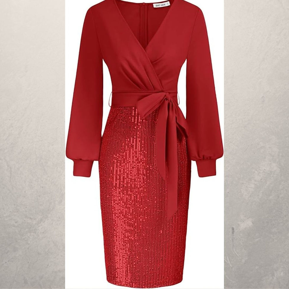 Miniatura: VESTIDO VARENKA CRUZADO C/LAZO C/FALDA DE LENTEJUELAS