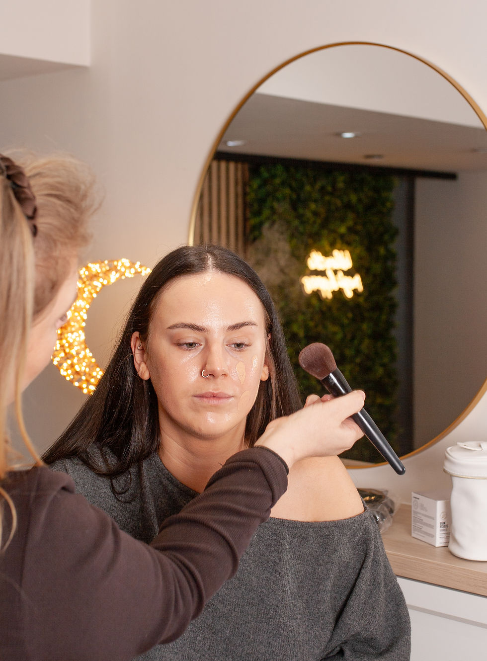 makeup brush woman makeup foundation face makeup