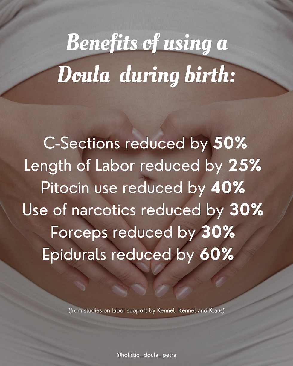 Benefici del supporto continuo della doula durante il parto