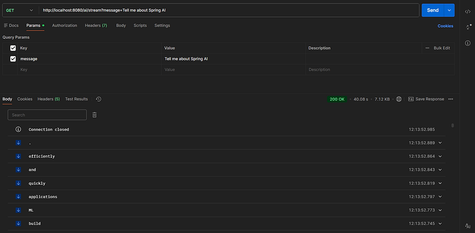 Live streaming! Words appear progressively (like ChatGPT)