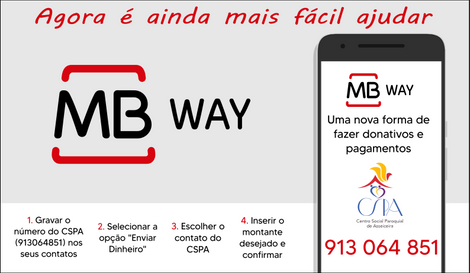 MBWAY, donativos, Centro Social Paroquial de Asseiceira, IPSS