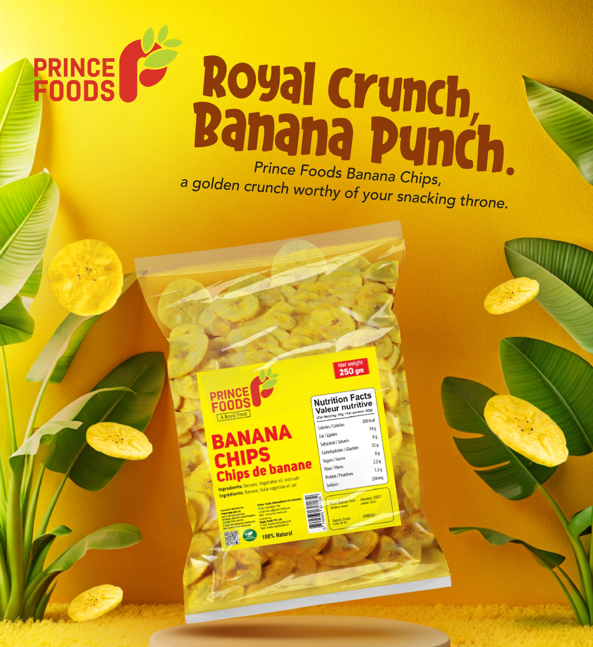 Prince Foods Banana Chips 250g