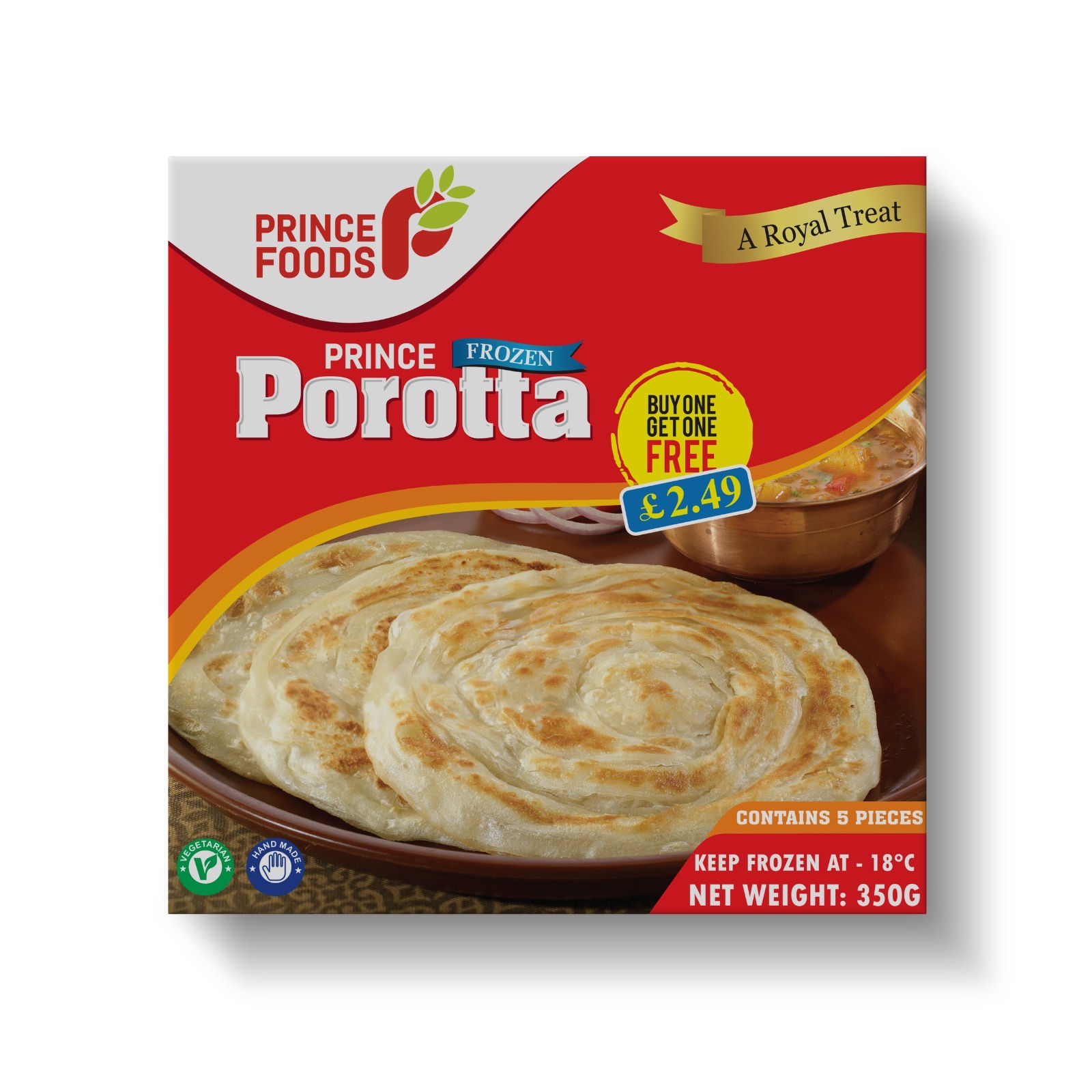 Prince Foods Porotta 350g Buy 1 Get 1 Free!