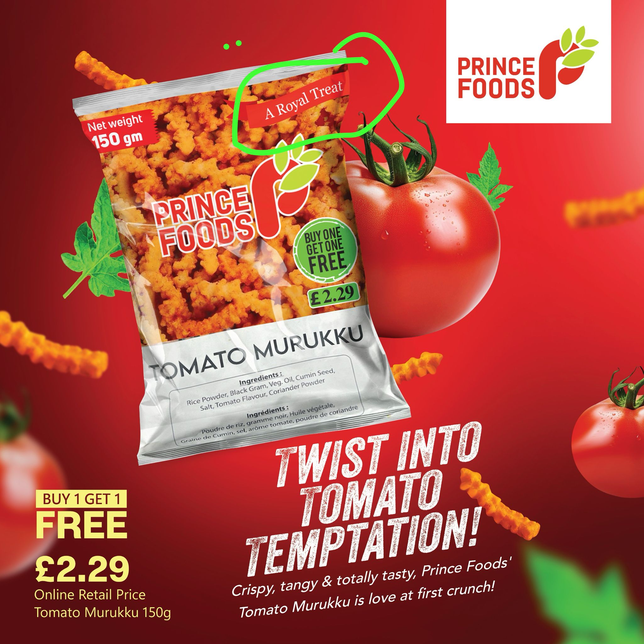 Prince Foods Tomato Murukku 150g