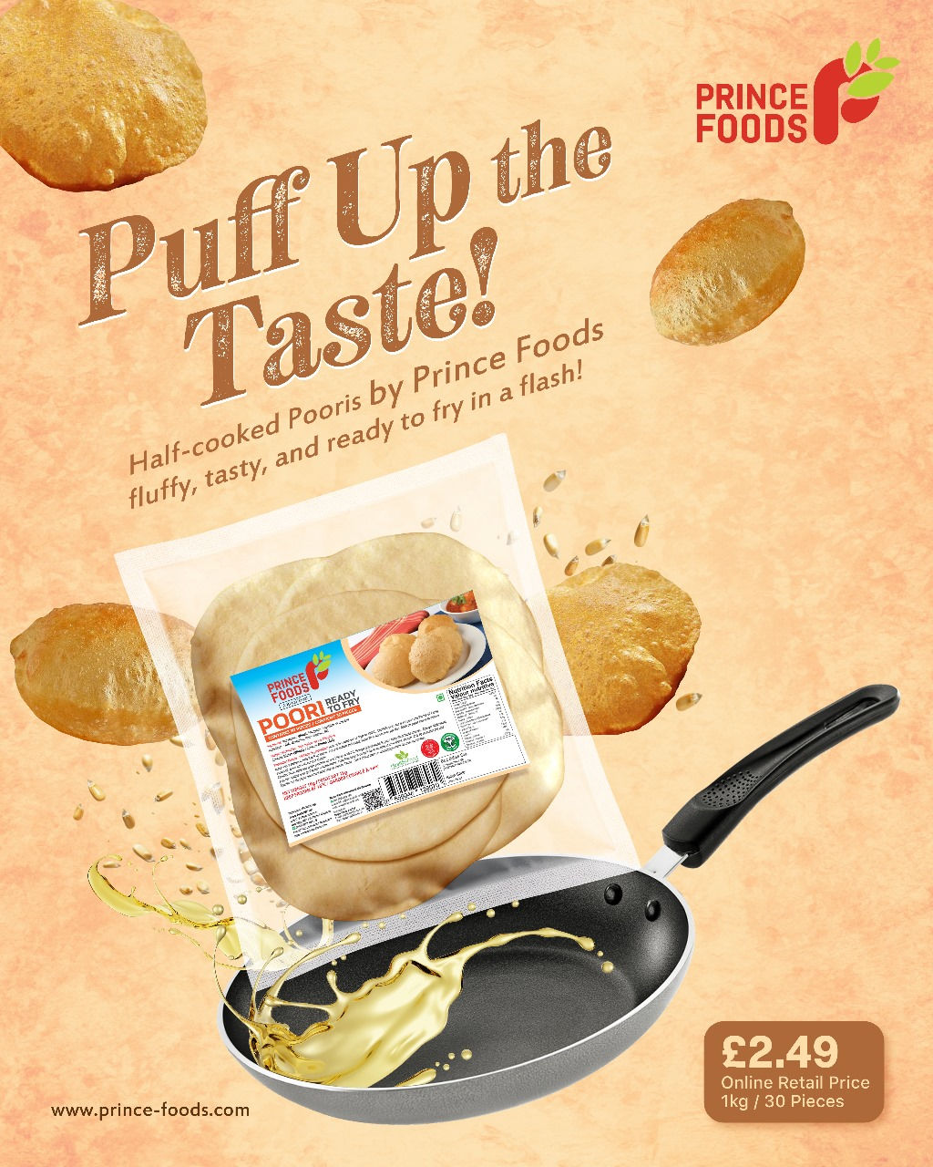 Prince Foods Poori Ready To Fry 1kg