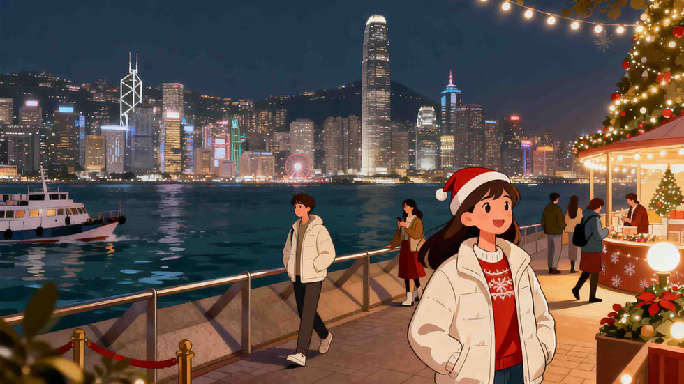 Guide showing what to wear for New Year’s Eve in Hong Kong with cool December weather.