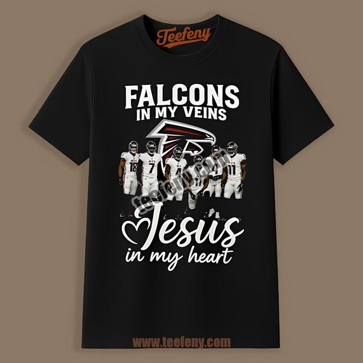 Atlanta Falcons In My Veins Jesus In My Heart Unisex Shirt