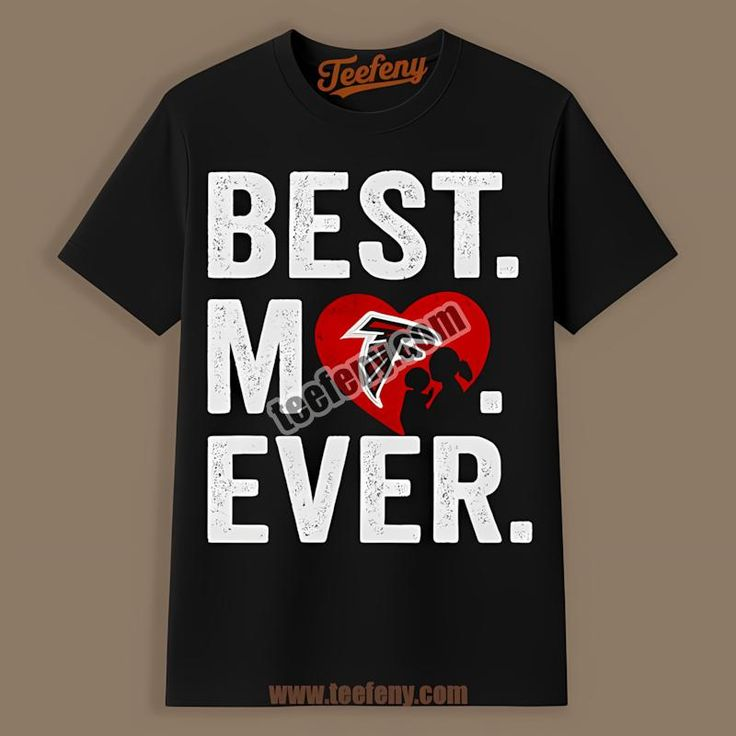 Atlanta Falcons Best Mom Ever Heart Adults Shirt