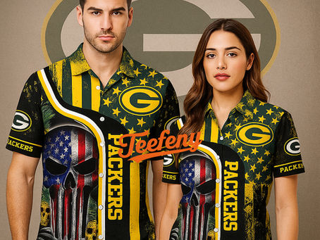 Green Bay Packers Skull Hawaiian Shirt