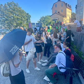 Studiebesök Slussen. Samhällsbyggnadslänken, Open House Stockholm och Samhällsbyggarnas station