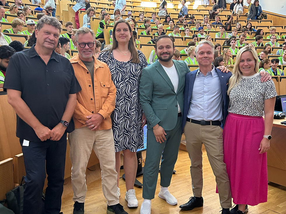 Rikard Espling, FADEN Projektledning; Torleif Falk, Stockholms stad; Karolina Larsson, Lantmäterimyndigheten i Stockholms kommun; Mustafa Sherif, AFRY; Björn Berggren, ABE-skolan och Joanna Messmer, Samhällsbyggnadslänken.