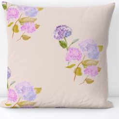 Handsome hydrangeas 18 x 18 pillow