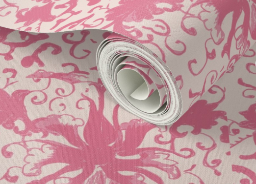 Tea caddy chaos wallpaper- pink