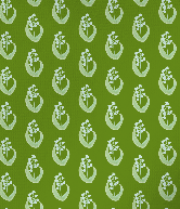 "Little Lillies" fabric -dk green