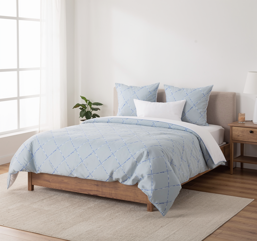 All sizes Duvet cover--Bamboo Bunches light ble