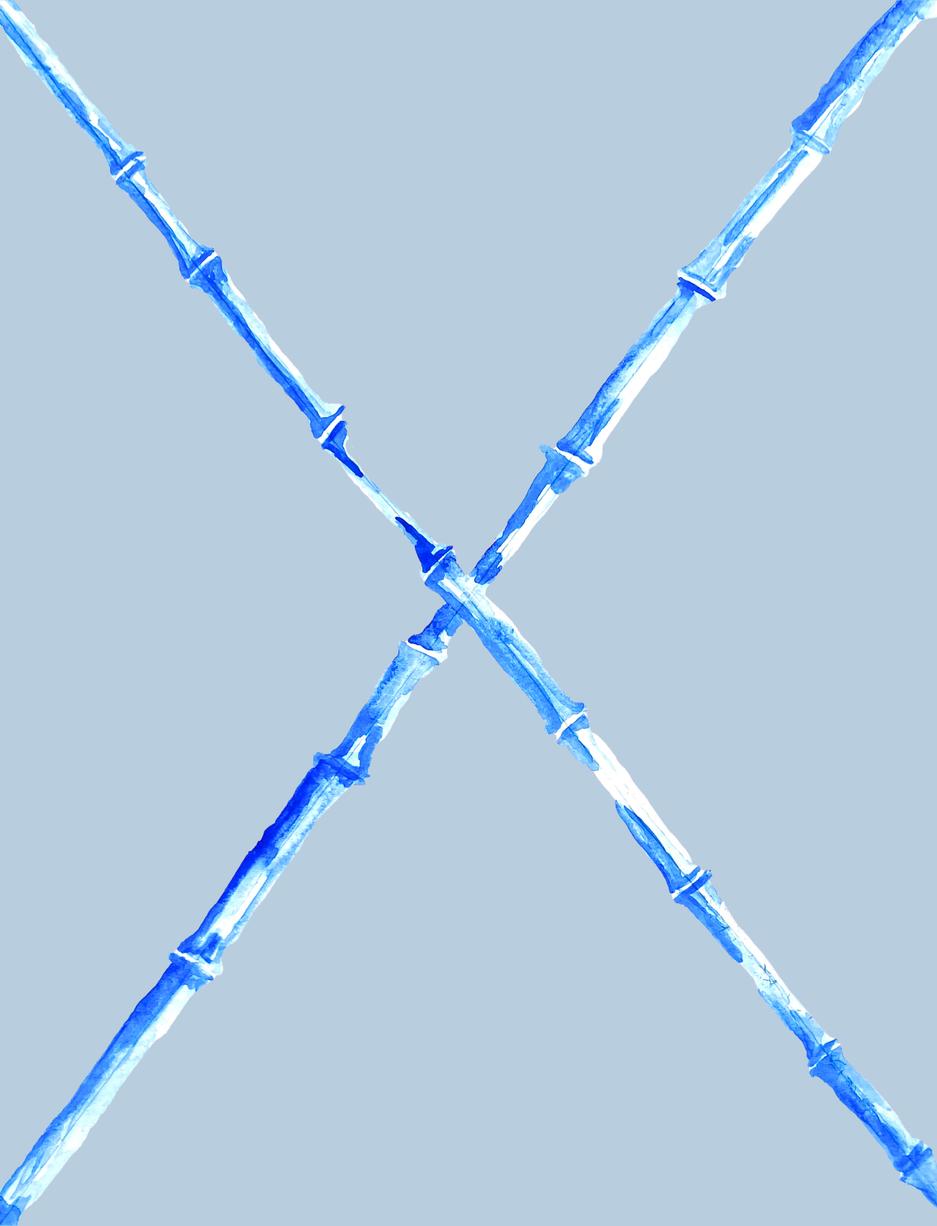 "Bamboo" bunches fabric-lt blue