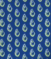 "Little Lillies" fabric -dk blue