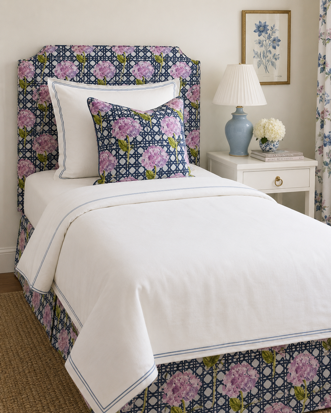 Bamboo Trellis 26 x 26 pillow dark blue