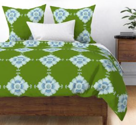 All sizes Duvet cover--Cross check dk green