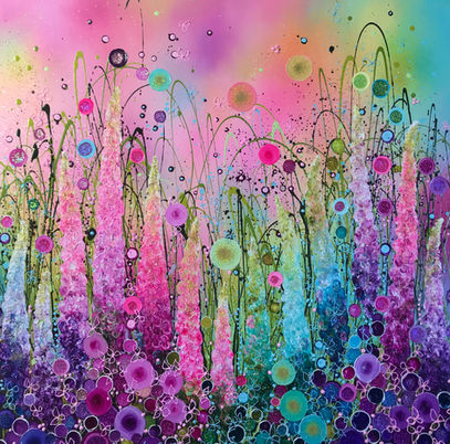 Rainbows & Sparkledust, Leanne Christie, oil, glitter, flowerscape, slower art