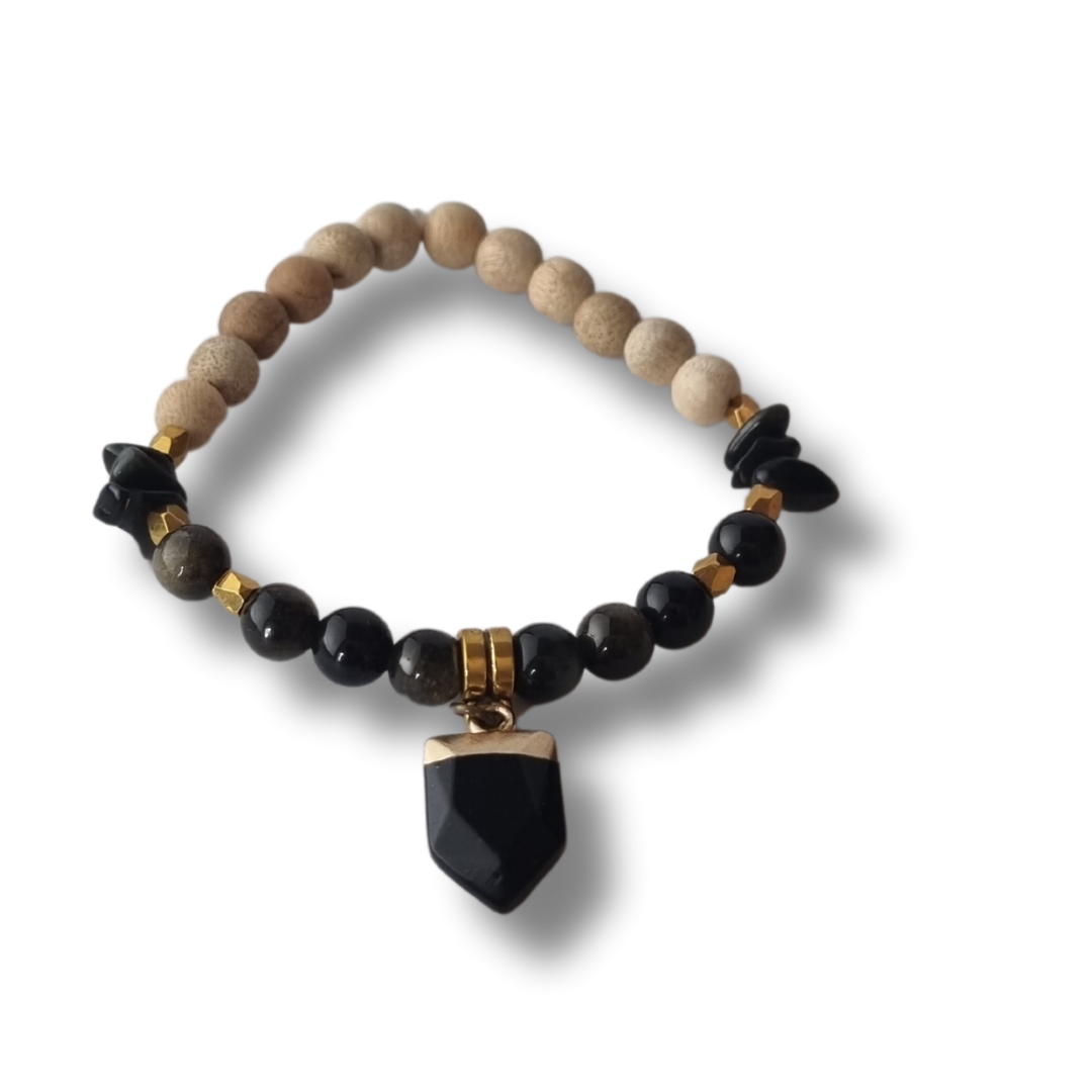 Obsidian w Arrow Pendant