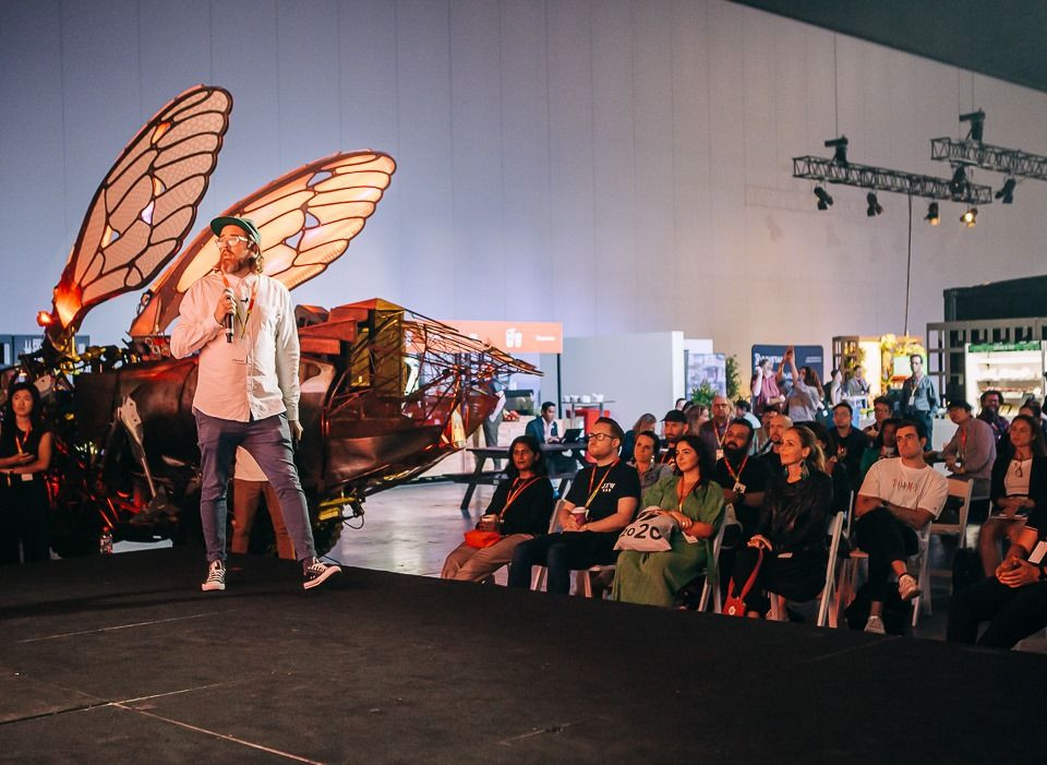 Man speaking at a Frank Wild event