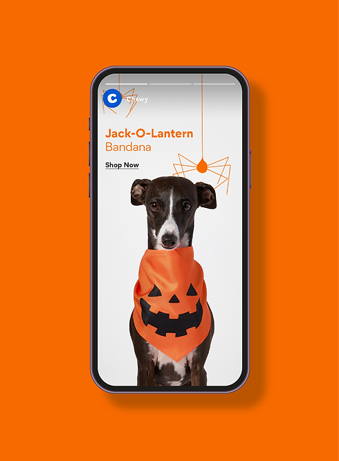 Halloween themed illustrations for Chewy social channels