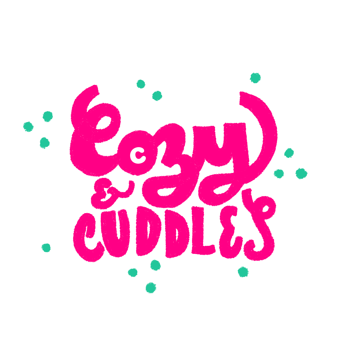 Cozy Cuddles lettering illustration