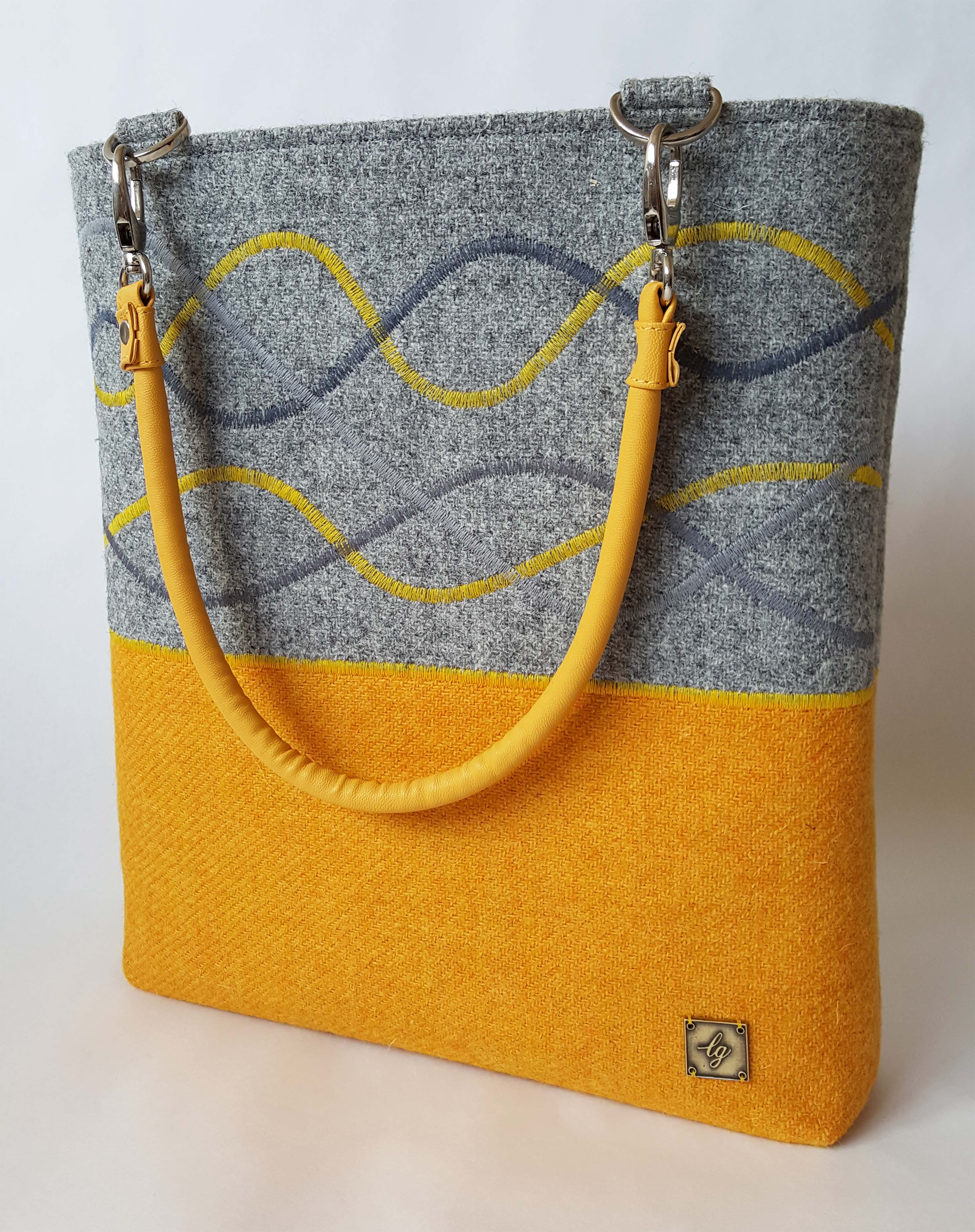 Yellow/grey patterned Bag