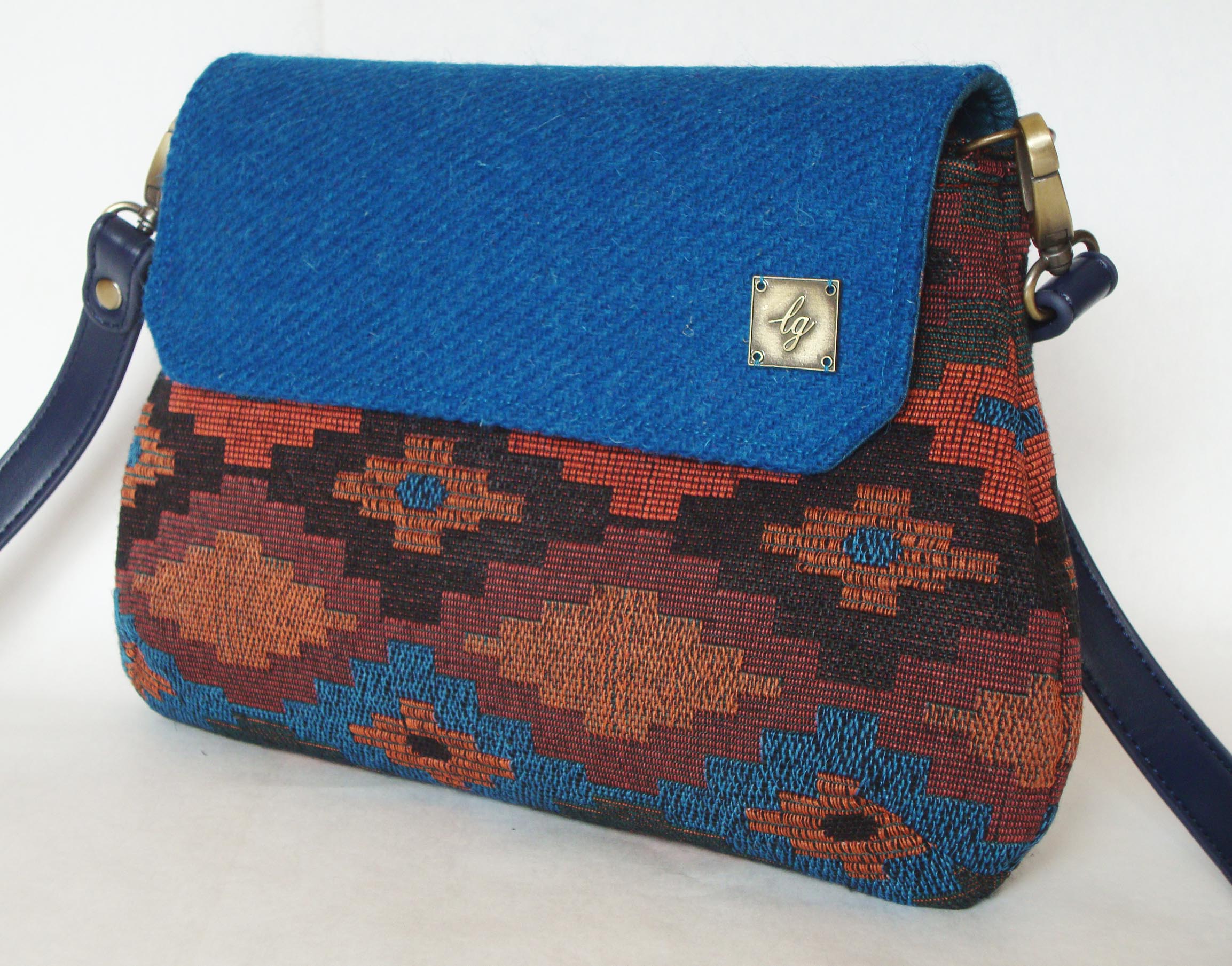 Black, blue and orange shaped Bag