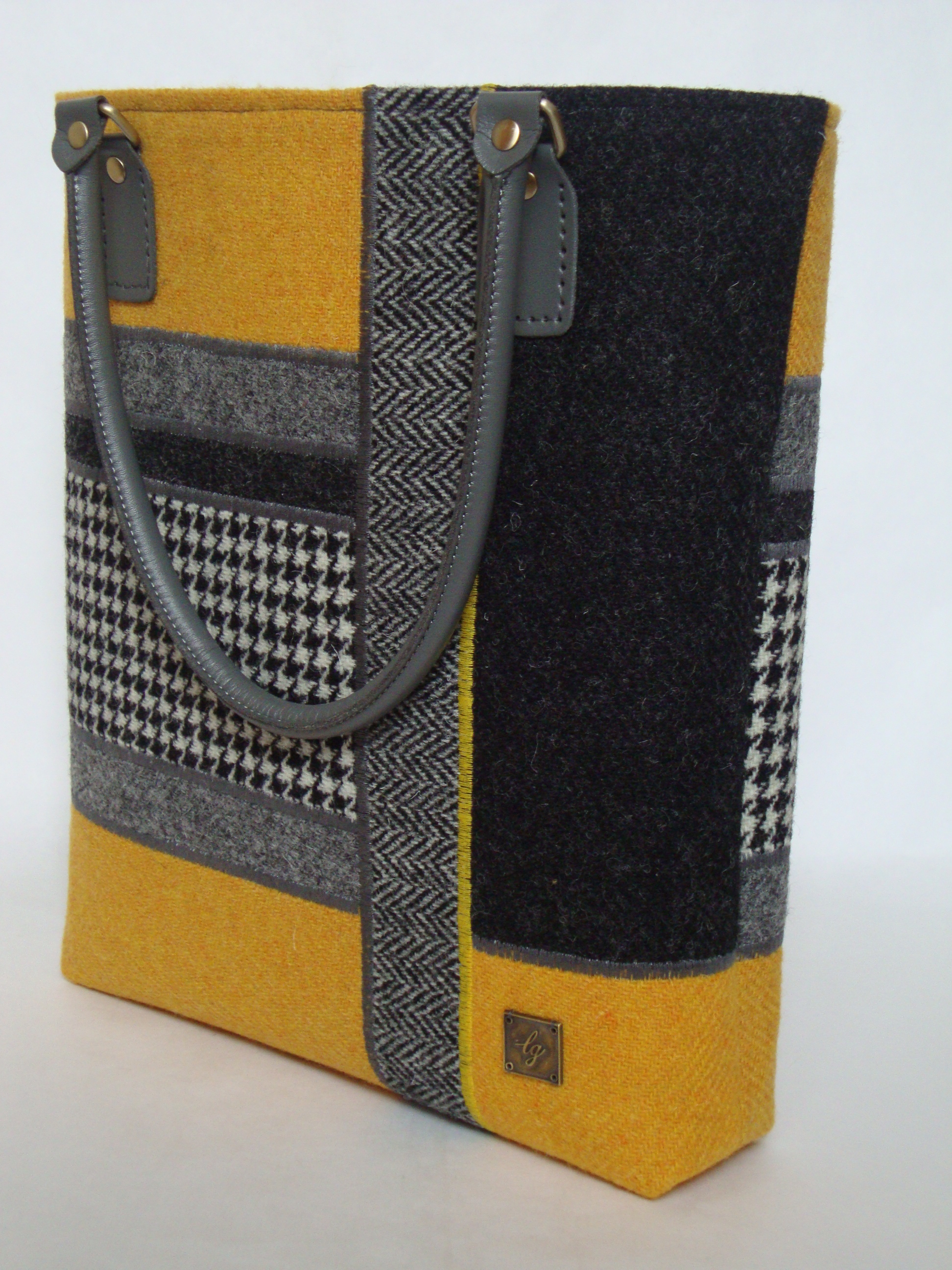 Large grey and yellow bag