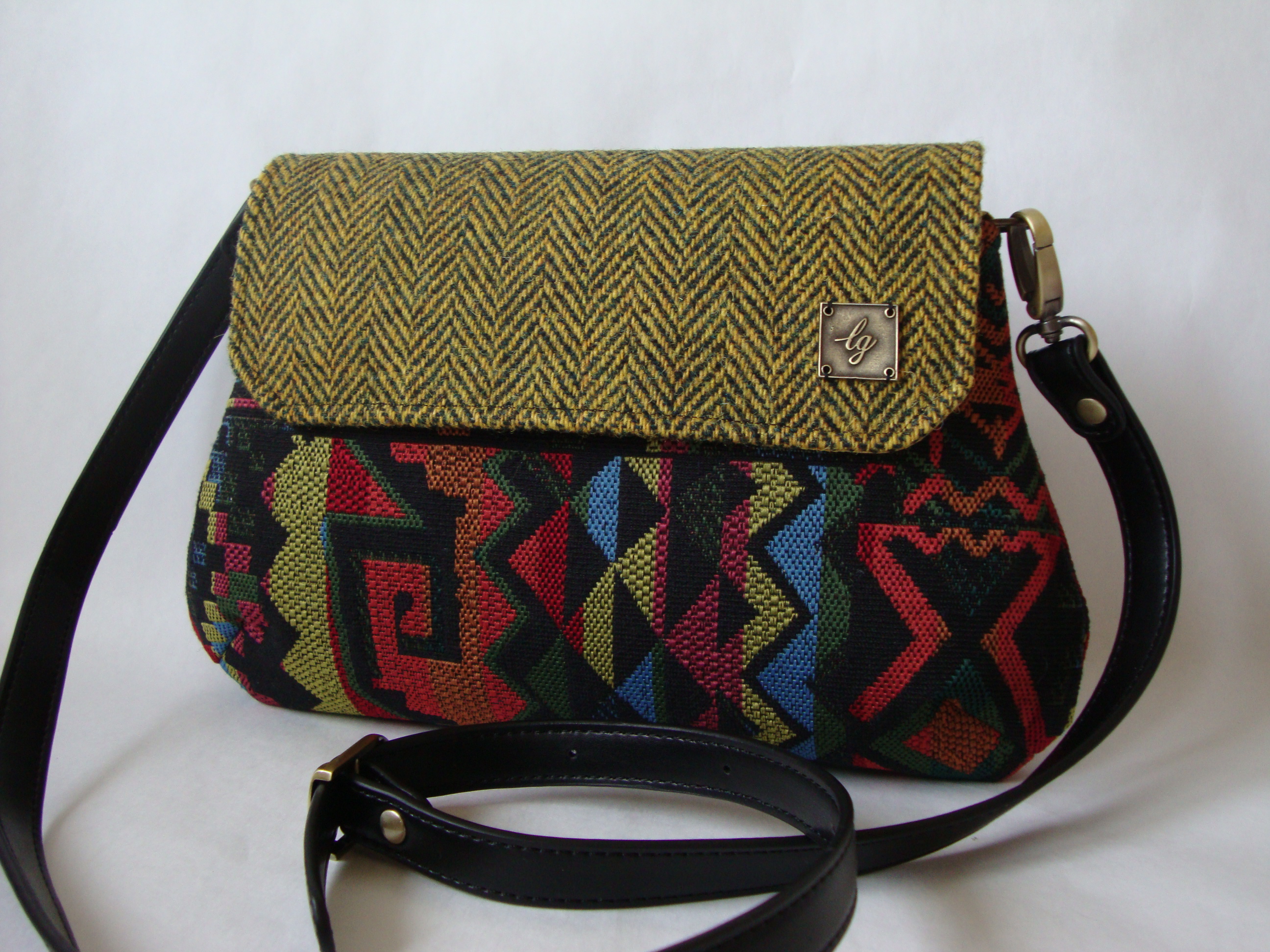 Yellow and black shaped bag