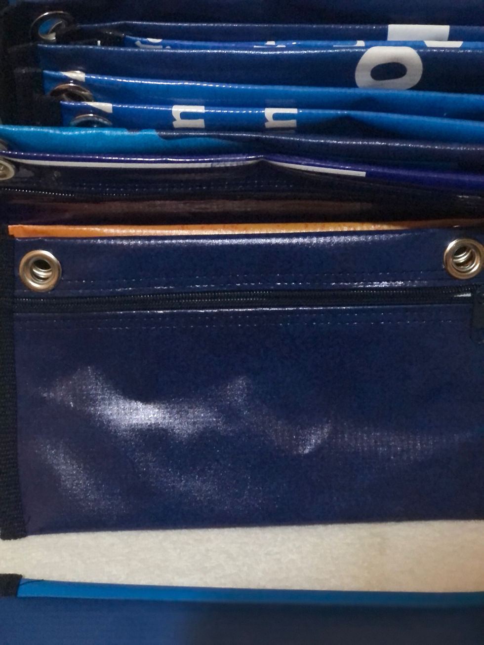 Thumbnail: Small zip pouch made from Lake Placid event banners