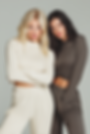 Models in beige and brown loungewear, style by Audra.