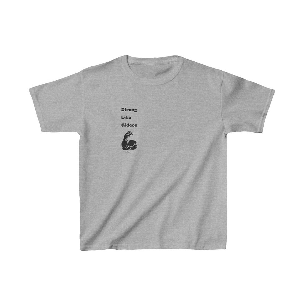 Thumbnail: "Strong Like Gideon" Kids Heavy Cotton Tee