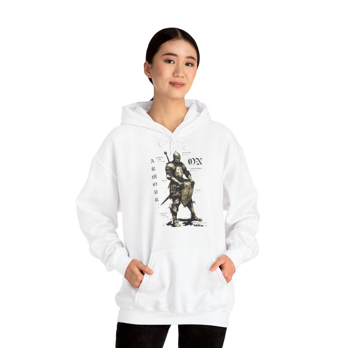 Amour On Unisex Heavy Blend™ Hooded Light Coloured Sweatshirt