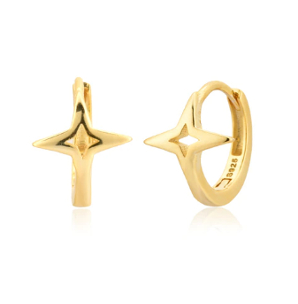 Gold Star Huggie Hoops