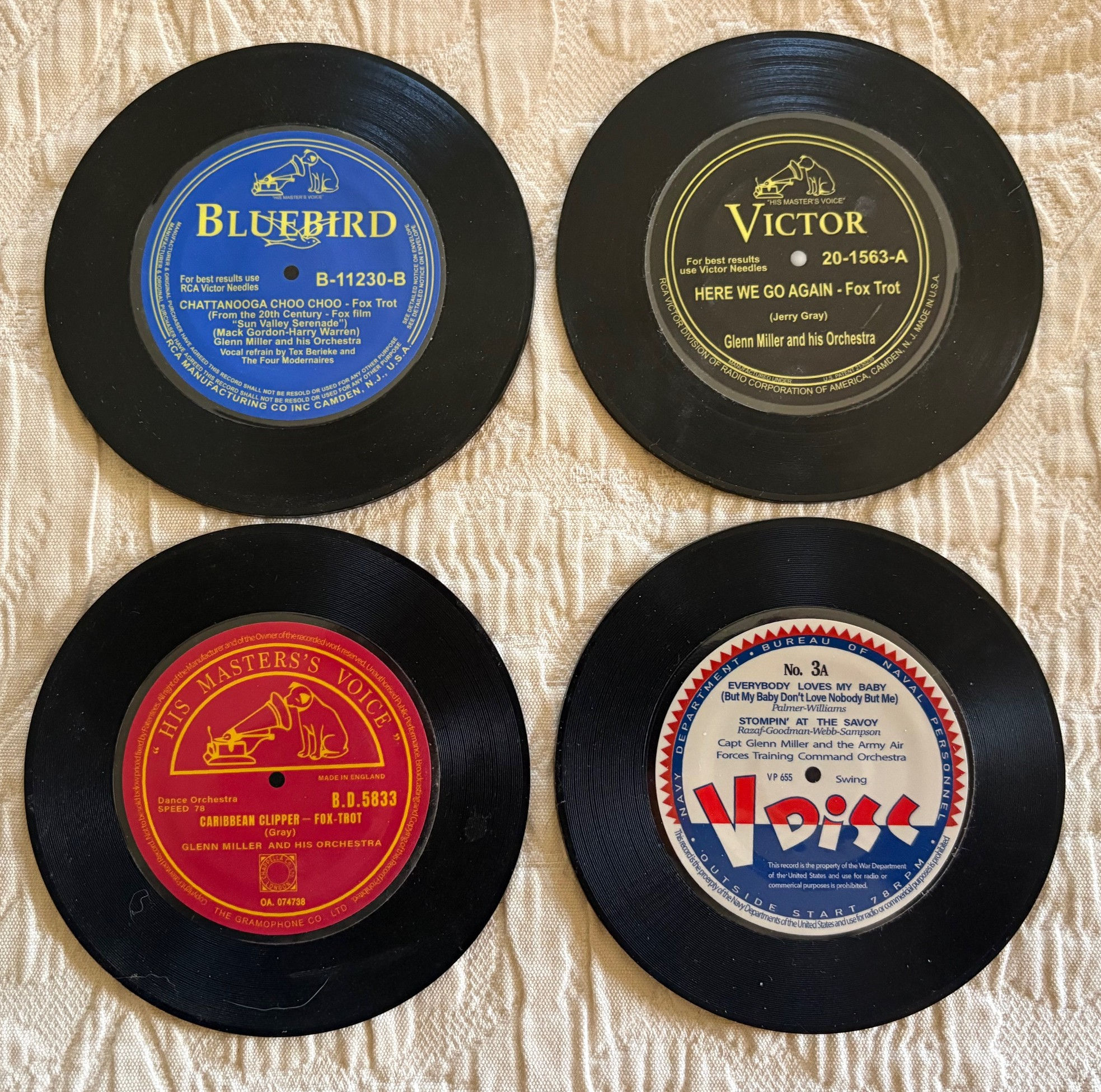 Glenn Miller Record Coasters