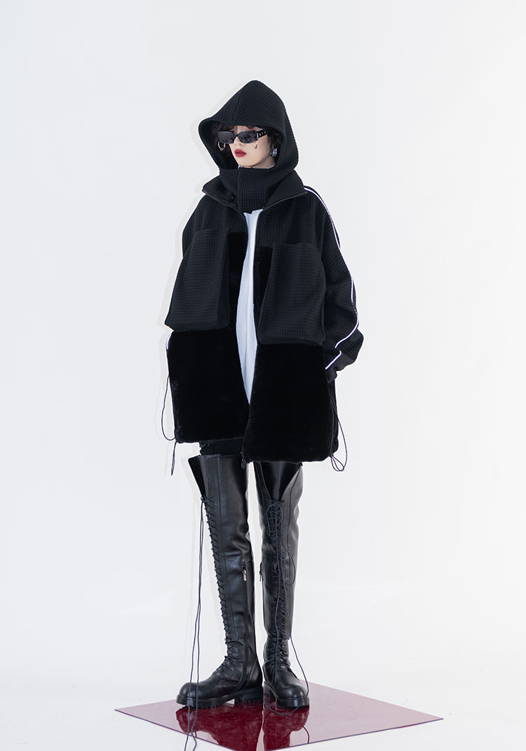 Thumbnail: Black Oversized Jacket w/ Pockets