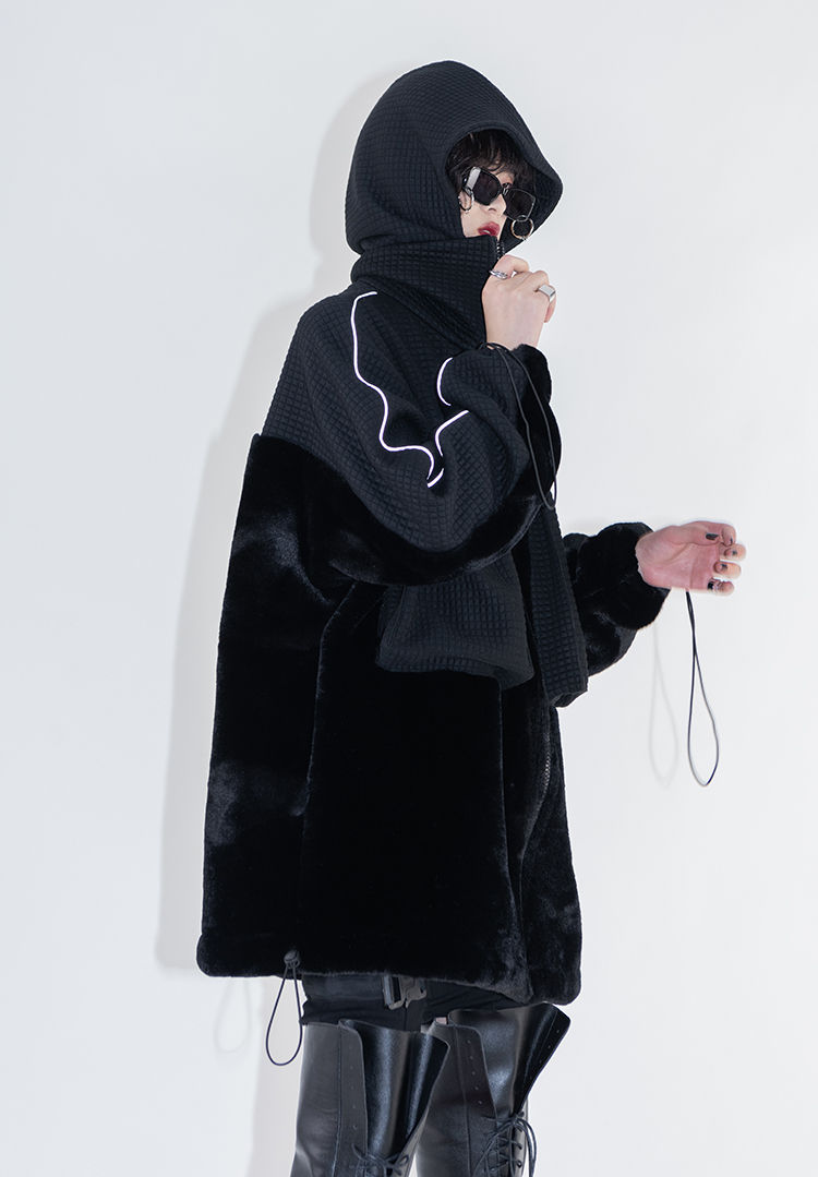 Thumbnail: Black Oversized Jacket w/ Pockets