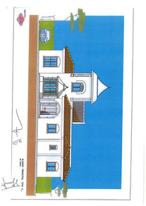 Floor plan layout of ground level showing living areas and terrace.