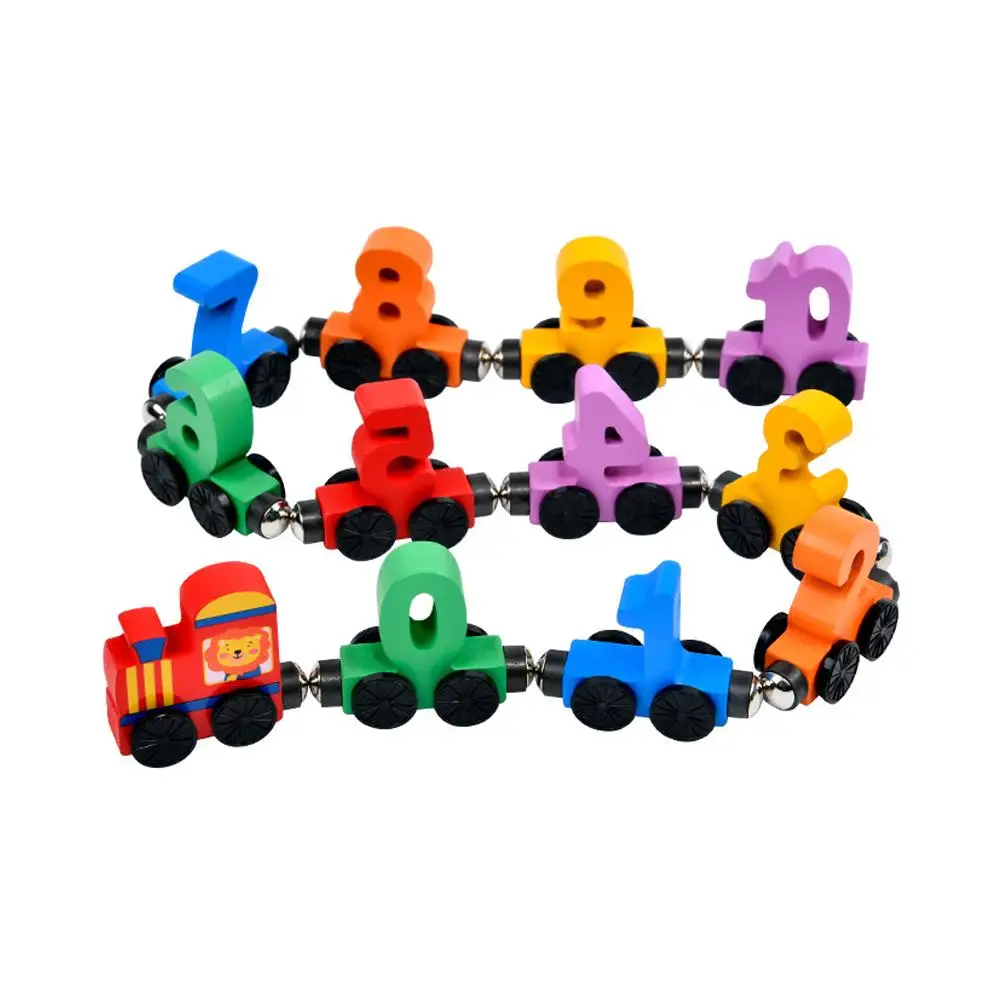 Train Set Magnetic Digital Train Puzzle Wooden Number Trains Learning Activities
