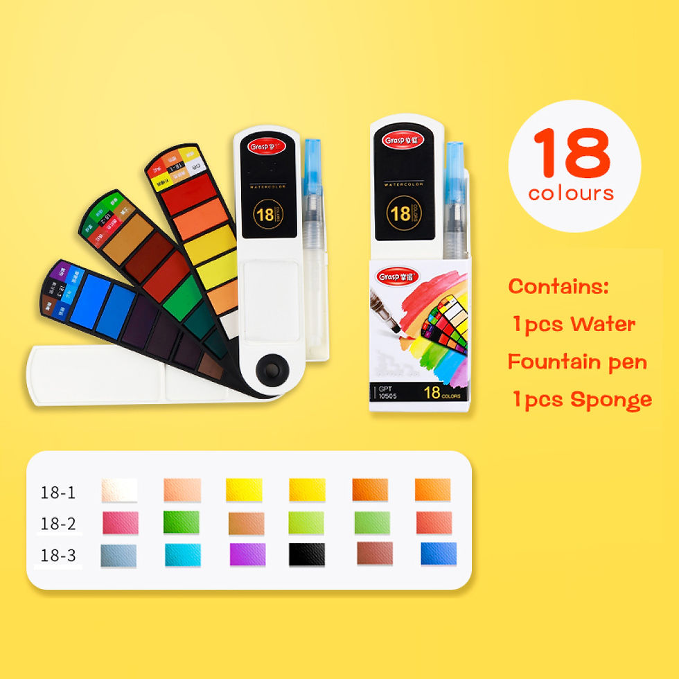 Thumbnail: Solid Watercolor Pigment Set Foldable Travel Watercolor with Water Brush Pen